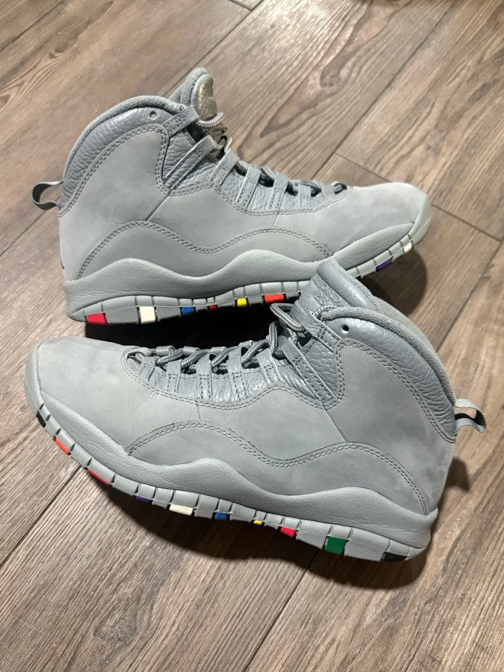 Jordan 10 Retro 2018 Cool Grey Men’s 9 Athletic Nubuck Basketball Sneakers